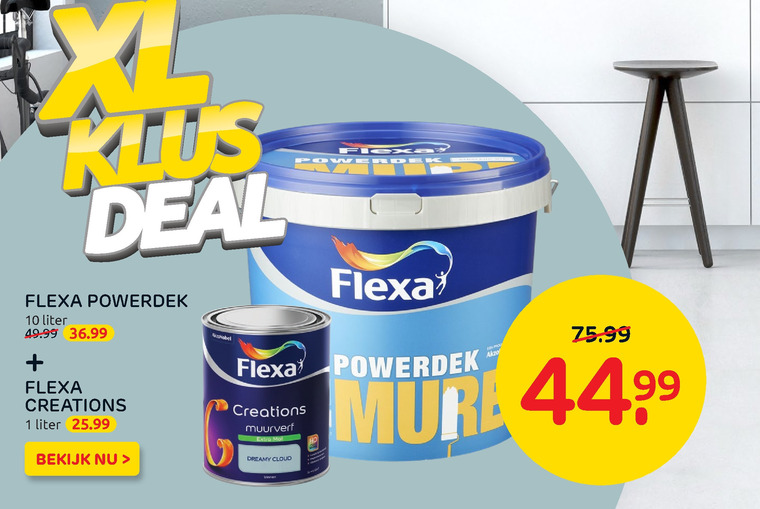 Flexa   muurverf, lak folder aanbieding bij  Praxis - details