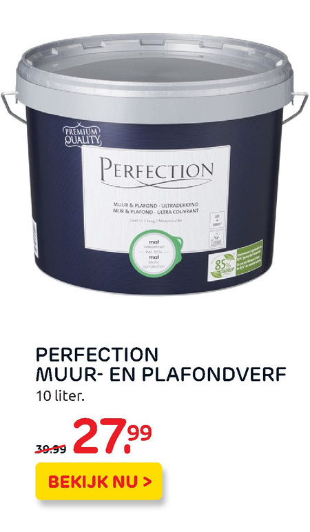 Perfection   plafondverf, muurverf folder aanbieding bij  Praxis - details