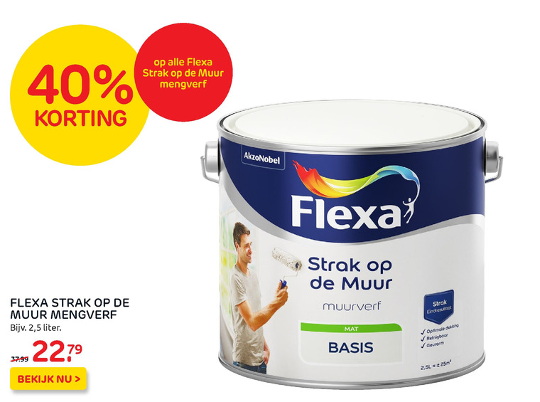 Flexa mengverf, folder aanbieding bij Praxis -