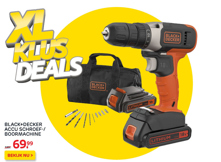 Black and Decker   accuboormachine folder aanbieding bij  Praxis - details