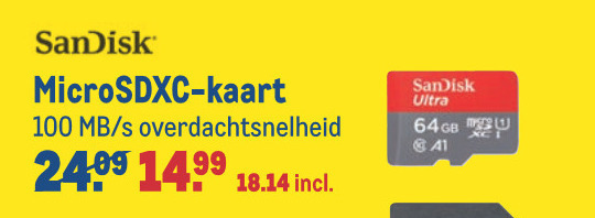 SanDisk   microsd geheugenkaart folder aanbieding bij  Makro - details