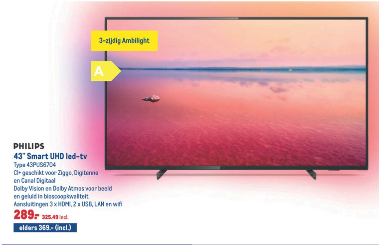 Philips   4k ultrahd televisies folder aanbieding bij  Makro - details