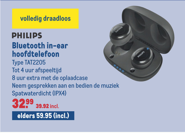 Philips   oortelefoon folder aanbieding bij  Makro - details