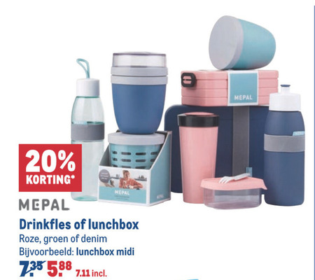 Mepal   drinkfles, lunchbox folder aanbieding bij  Makro - details