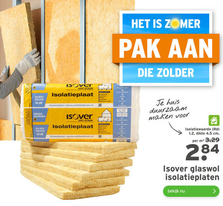 Isover   glaswol folder aanbieding bij  Gamma - details