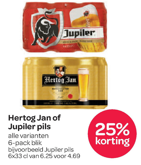 Hertog Jan   blikje bier folder aanbieding bij  Spar - details