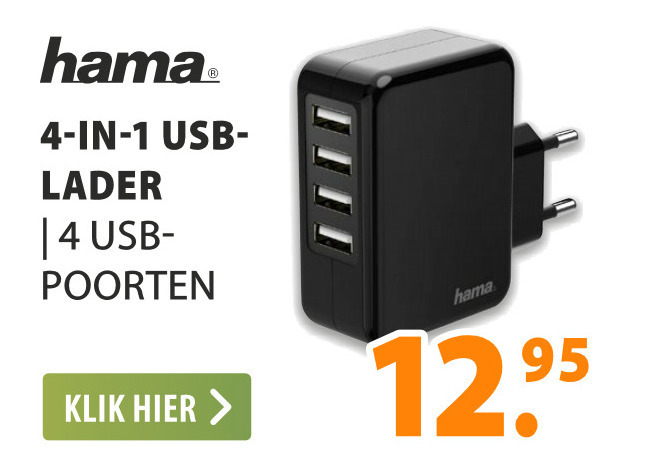 Hama   usb lichtnetadapter folder aanbieding bij  Expert - details