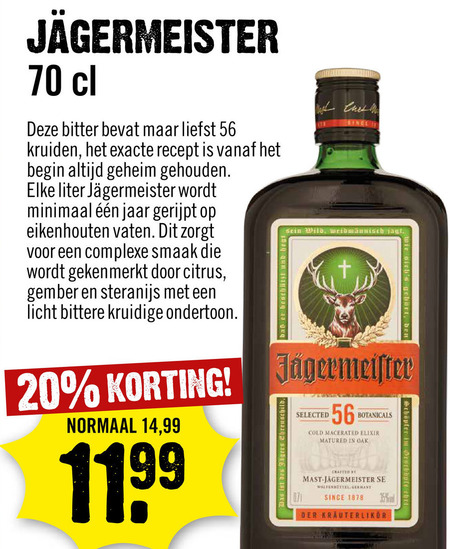 Jagermeister   kruidenbitter folder aanbieding bij  Dirck III - details