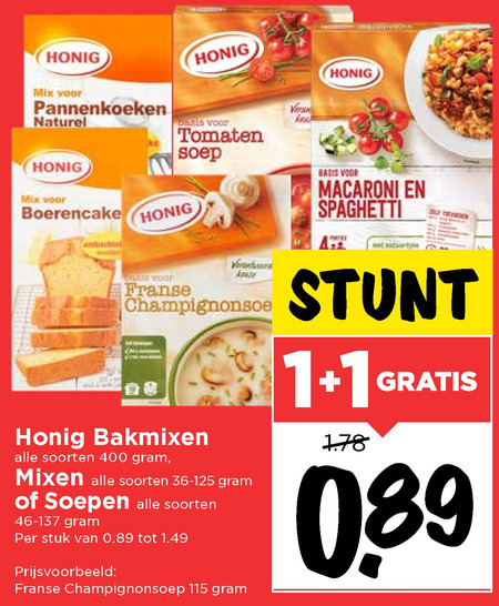 Honig   bakmix, maaltijdmix folder aanbieding bij  Vomar - details