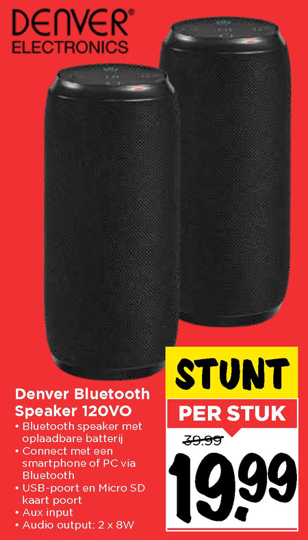 Denver   portable speakerset folder aanbieding bij  Vomar - details