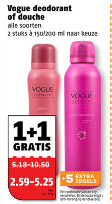 Vogue   douchegel, deodorant folder aanbieding bij  Poiesz - details