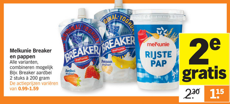 Melkunie   zuivelsnack, pap folder aanbieding bij  Albert Heijn - details