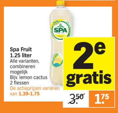 Spa en Fruit   fruitdrank folder aanbieding bij  Albert Heijn - details