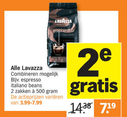 Lavazza   koffiebonen, koffie folder aanbieding bij  Albert Heijn - details