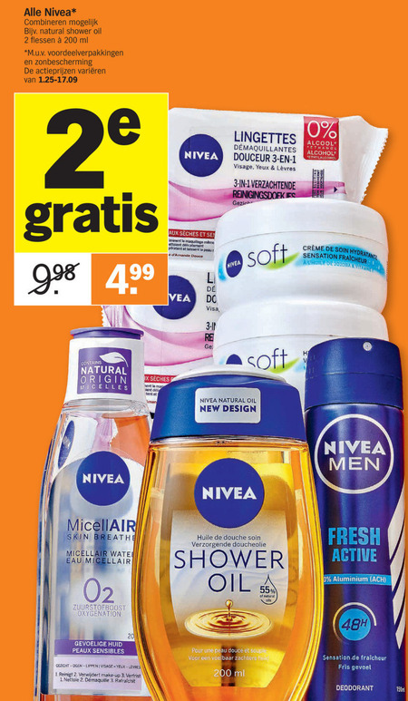 Nivea   nachtcreme, deodorant folder aanbieding bij  Albert Heijn - details