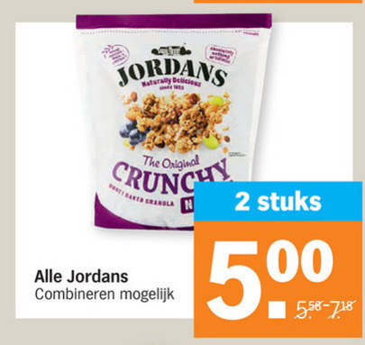 Jordans   cruesli, cereals folder aanbieding bij  Albert Heijn - details