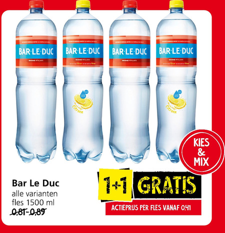 Bar le Duc   mineraalwater, fruitdrank folder aanbieding bij  Jan Linders - details