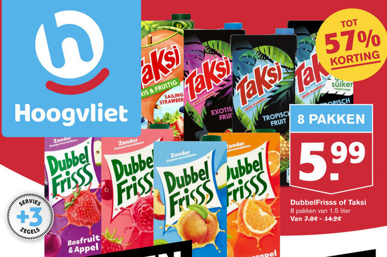 Taksi   fruitdrank folder aanbieding bij  Hoogvliet - details