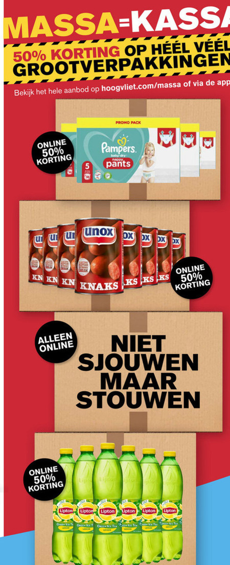 Lipton   knakworst, luierbroekjes folder aanbieding bij  Hoogvliet - details