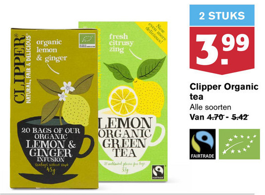 Clipper   thee folder aanbieding bij  Hoogvliet - details