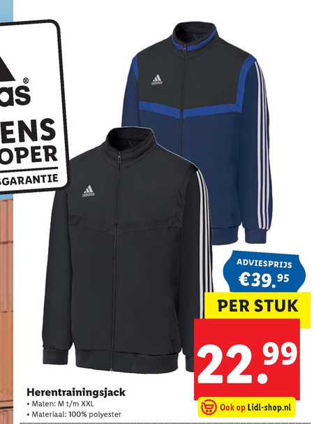 Adidas heren trainingspak folder aanbieding bij Lidl details