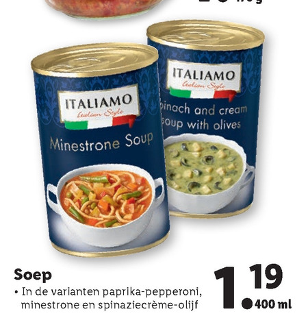 Italiamo   soep folder aanbieding bij  Lidl - details