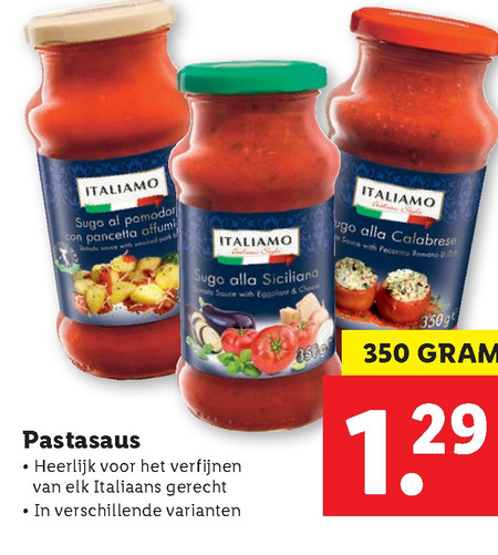 Italiamo   pastasaus folder aanbieding bij  Lidl - details