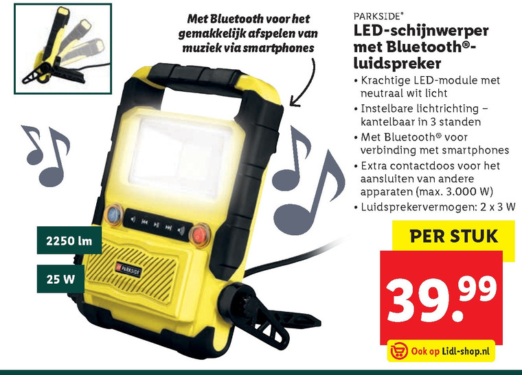 onderbreken Scepticisme betaling Parkside bouwlamp, portable speakerset folder aanbieding bij Lidl - details