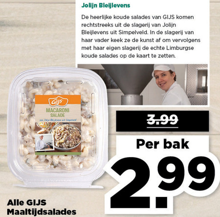 Gijs   maaltijdsalade folder aanbieding bij  Plus - details