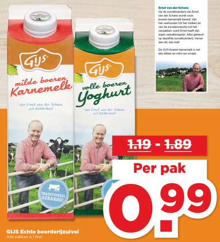 Gijs   zuivel, karnemelk folder aanbieding bij  Plus - details