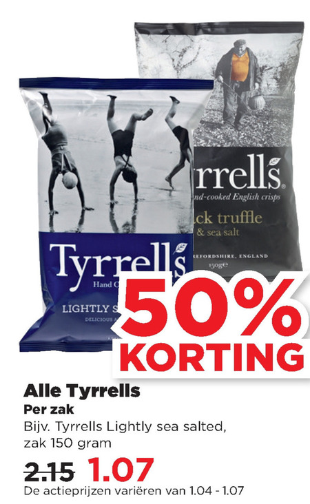 Tyrells   chips folder aanbieding bij  Plus - details