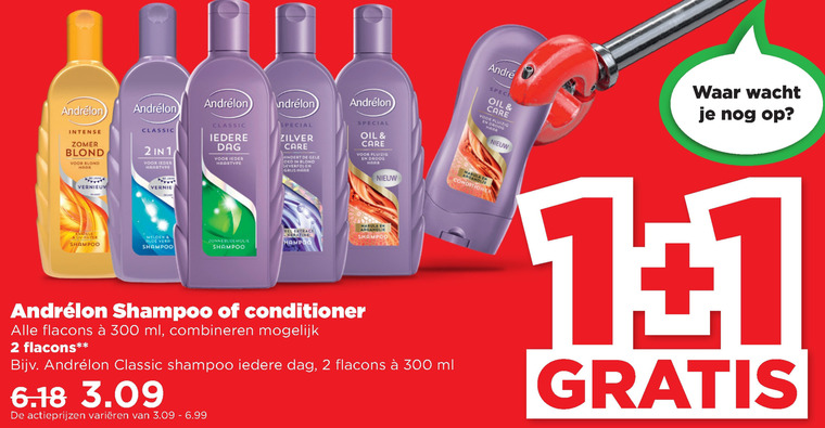 Andrelon   conditioner, shampoo folder aanbieding bij  Plus - details