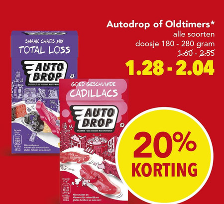 Autodrop   drop, snoep folder aanbieding bij  Deen - details