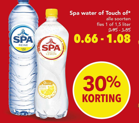 Spa   fruitdrank, mineraalwater folder aanbieding bij  Deen - details