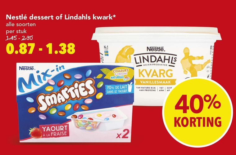 Nestle   kwark, toetje folder aanbieding bij  Deen - details