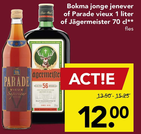 Jagermeister   vieux, jenever folder aanbieding bij  Deen - details