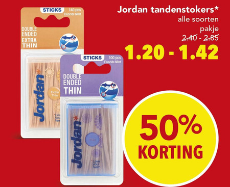 Denken ten tweede Ewell Jordan tandenstokers folder aanbieding bij Deen - details