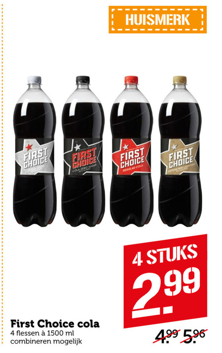 First Choice   cola folder aanbieding bij  Coop - details