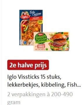 Iglo   vissticks, lekkerbekjes folder aanbieding bij  Jumbo - details