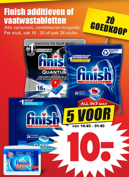 Finish   vaatwasmiddel folder aanbieding bij  Dirk - details