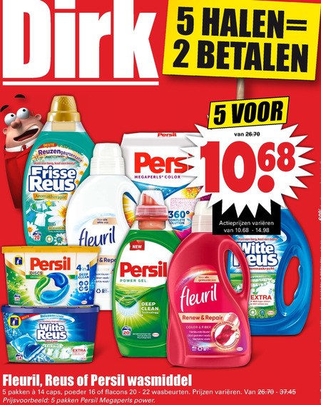 Fleuril   wasmiddel folder aanbieding bij  Dirk - details