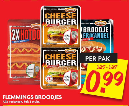 Flemmings   broodje hotdog, hamburger broodje folder aanbieding bij  Dekamarkt - details