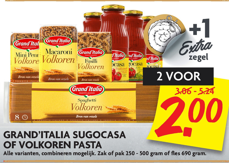 Grand Italia   pastasaus, fusilli folder aanbieding bij  Dekamarkt - details