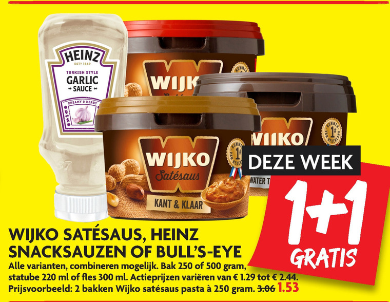 Wijko   snacksaus, satesaus folder aanbieding bij  Dekamarkt - details