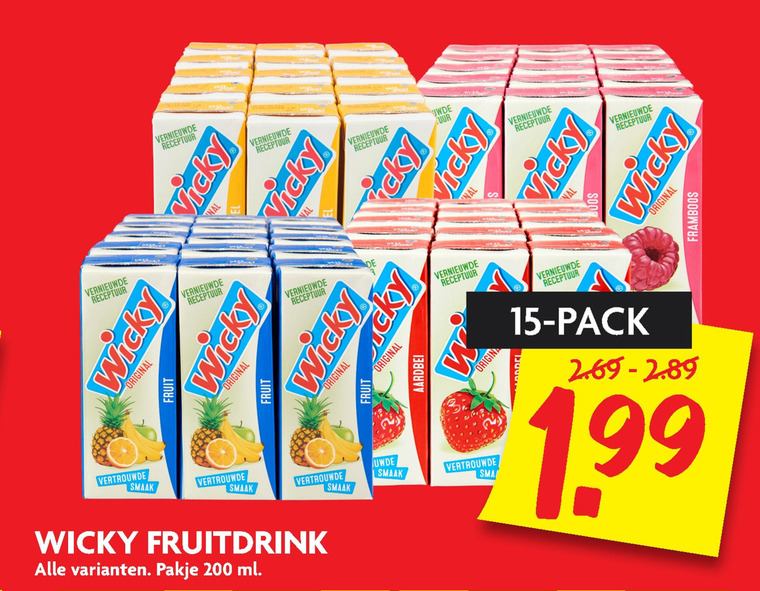 Wicky   fruitdrank folder aanbieding bij  Dekamarkt - details