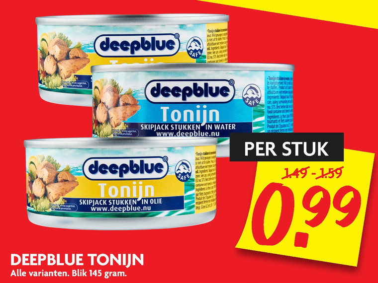 Deepblue   tonijn in blik folder aanbieding bij  Dekamarkt - details