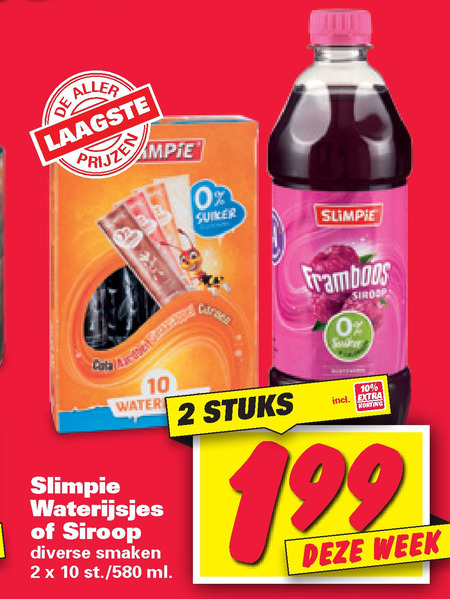 Slimpie   waterijs, limonadesiroop folder aanbieding bij  Nettorama - details