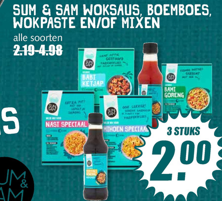 Sum and Sam   boemboe, maaltijdmix folder aanbieding bij  MCD Supermarkt Basis - details