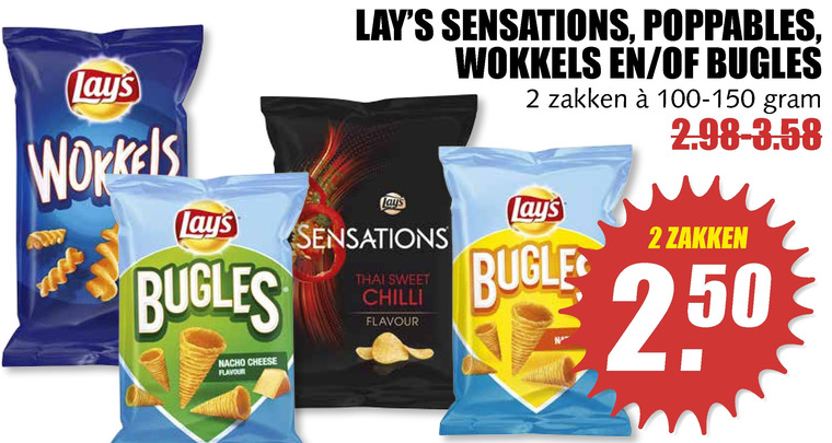 Lays   chips, zoutje folder aanbieding bij  MCD Supermarkt Basis - details