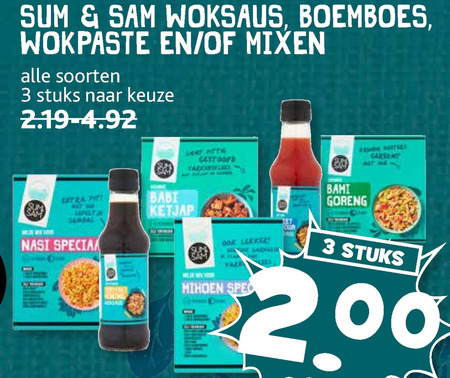 Sum and Sam   boemboe, maaltijdmix folder aanbieding bij  Boons Markt - details